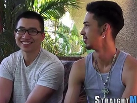 Gay for pay sex with Asian straight guy