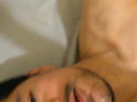 Gay masturbates and cums hard