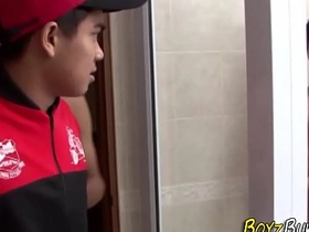 Young gay guy gets a facial in a hot gay sex scene.