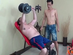 Mikes tight ass gets hammered by his gym buddy after a good workout.