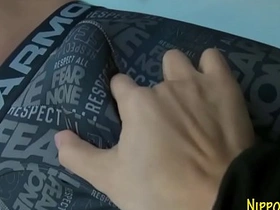 A gay Japanese amateur twink's POV cumshot scene