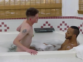 A steamy encounter with my ebony stepbrother in the shower leads to unexpected pleasures