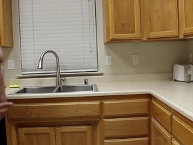 Firm and erect in the kitchen