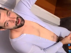 Mickey Waters, the attractive straight hunk, pleasures himself to ejaculation