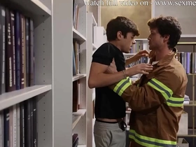 Flickering flames of desire: Joey Mills and Finn Harding in steamy gay action