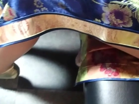 Japanese crossdresser Ray Ayanashi in seductive qipao