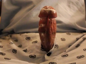 Asian guy masturbates to orgasm using lotion